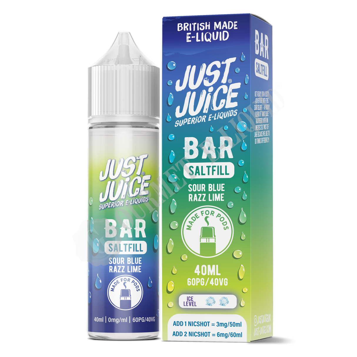 Sour Blue Razz Lime by Just Juice Bar Saltfill