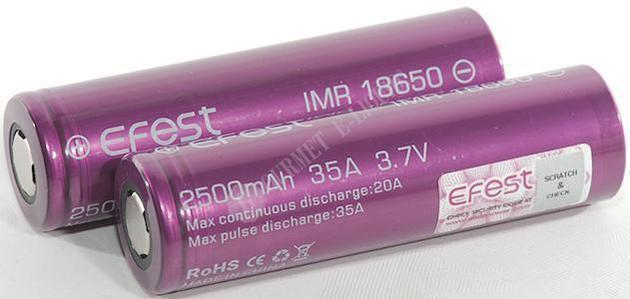 Efest IMR18650 2500mAh 35A Rechargeable Battery